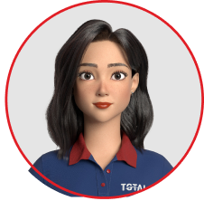 Assistente virtual EVA mulher de cabelos pretos e camisa azul