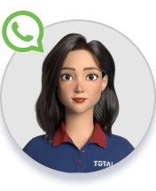 Assistente virtual EVA mulher de cabelos pretos e camisa azul